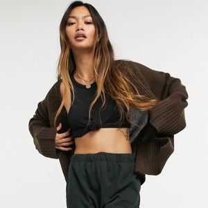 M Lounge relaxed cardigan with tie front- Small